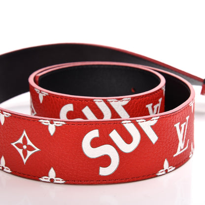 Louis Vuitton X SUPREME Monogram 40mm LV Initiales Belt 90 38 Red 6 of 10