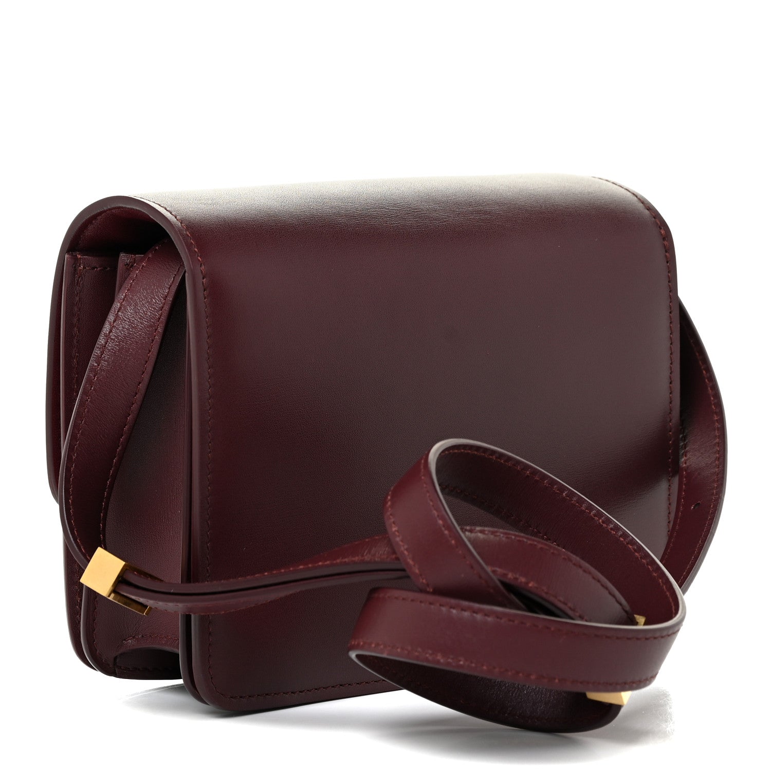Celine Box Calfskin Small Classic Box Flap Bag Burgundy 3 of 17
