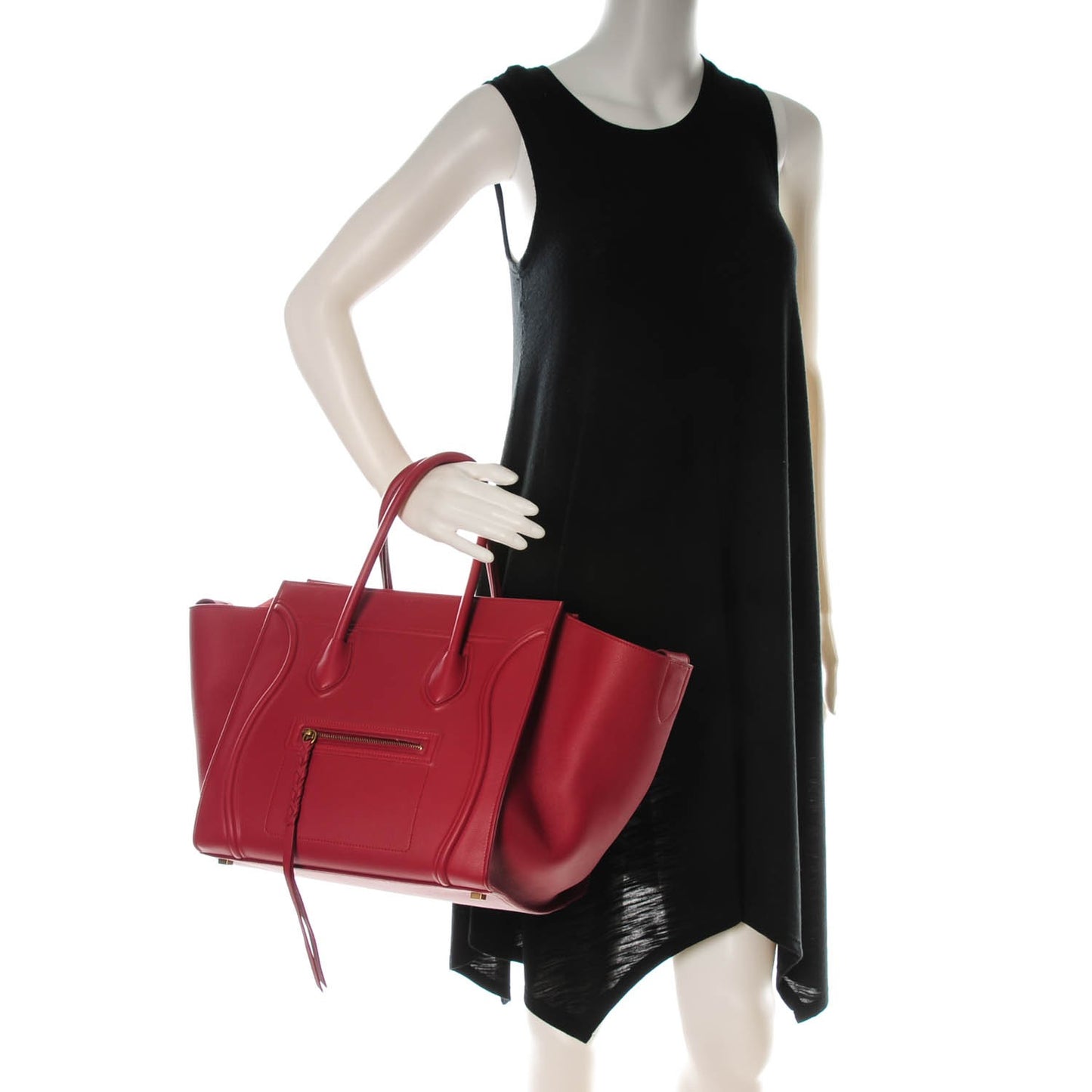 Supple Calfskin Medium Phantom Luggage Red