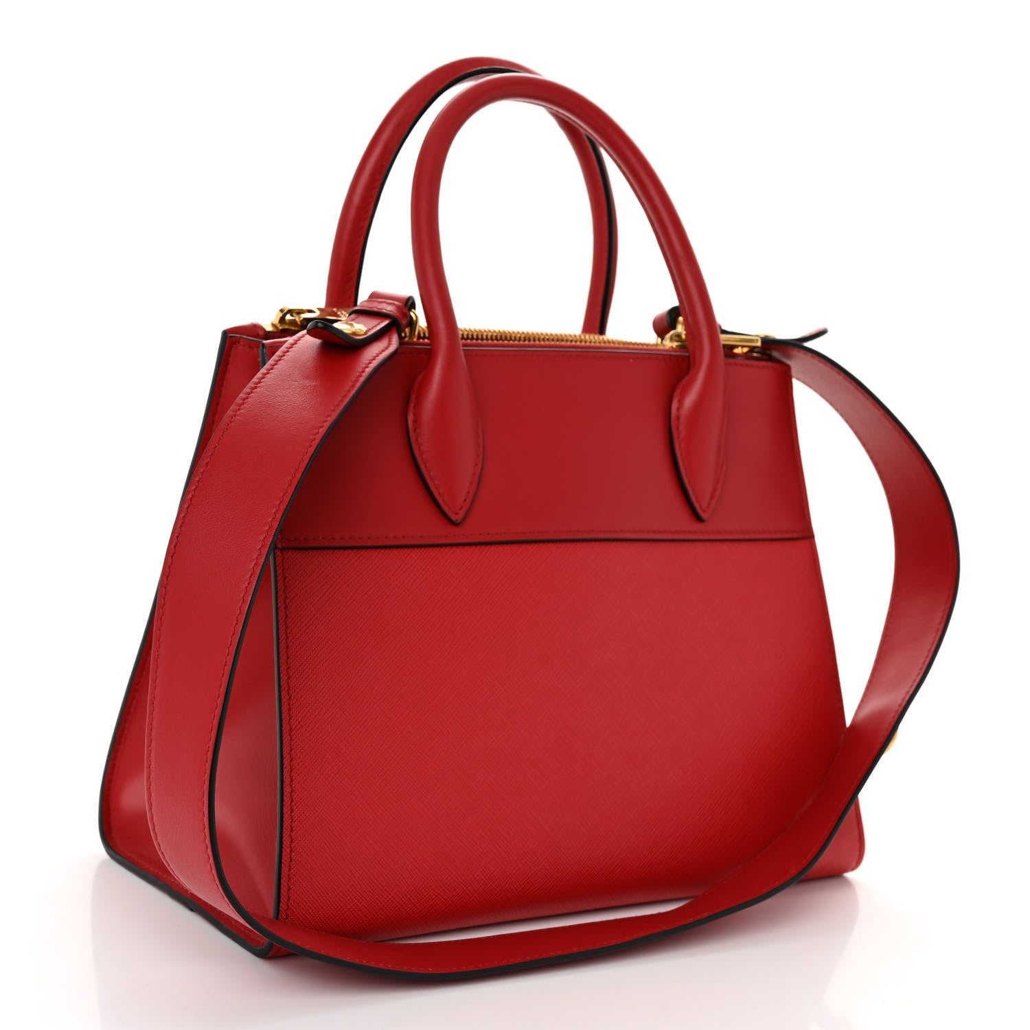 Prada Saffiano City Calfskin Small Paradigme Bag Red 3 of 7