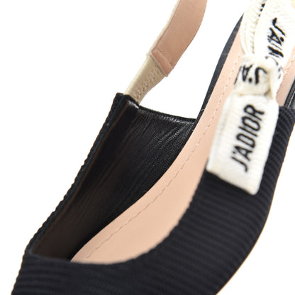 Christian Dior Technical Canvas Ribbon J'Adior Slingback Ballet Flats 36.5 Black 10 of 14