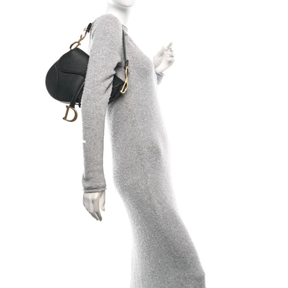 Christian Dior Grained Calfskin Saddle Bag Black 2 of 10