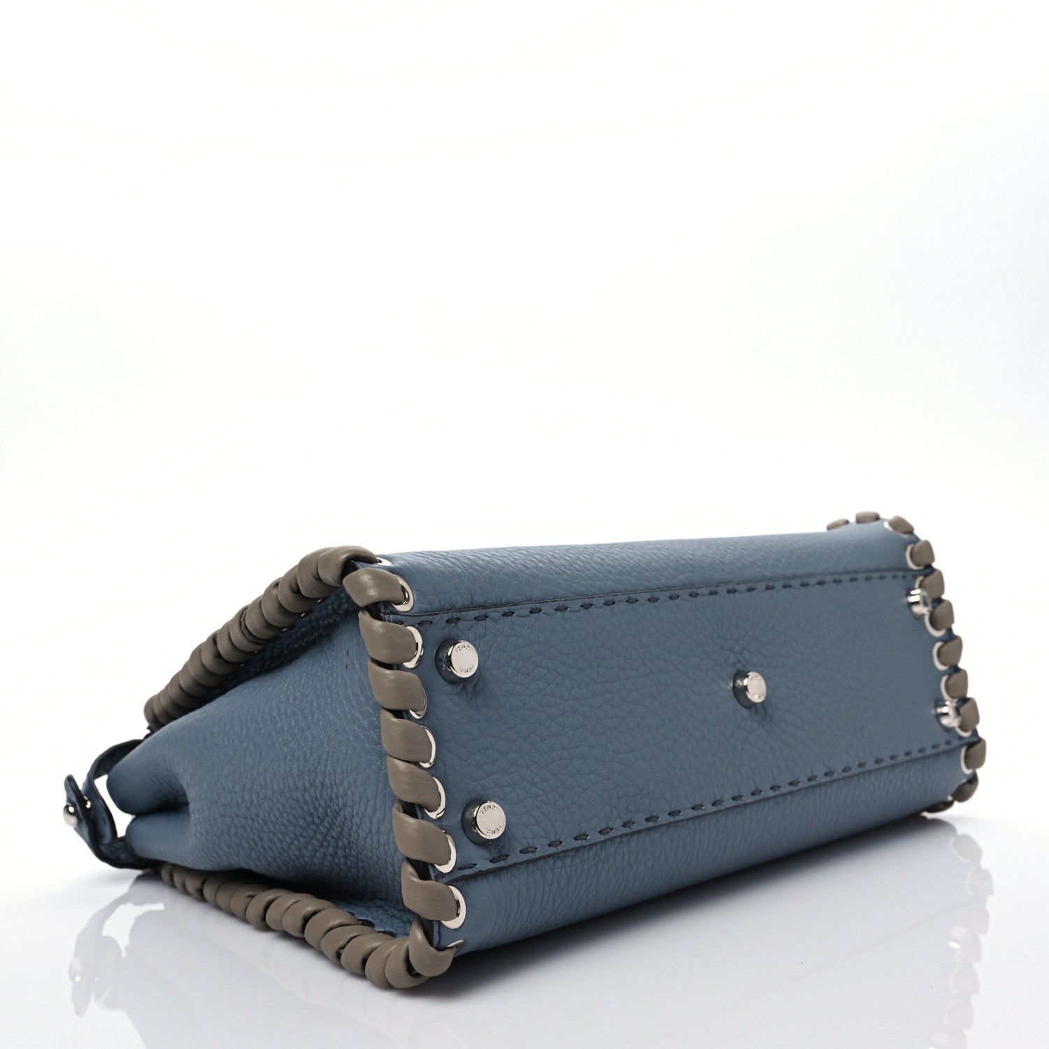 Fendi Cuoio Romano Selleria Vitello Dolce Lace Up Medium Peekaboo Iconic Satchel Nube Corda Tortora 7 of 8