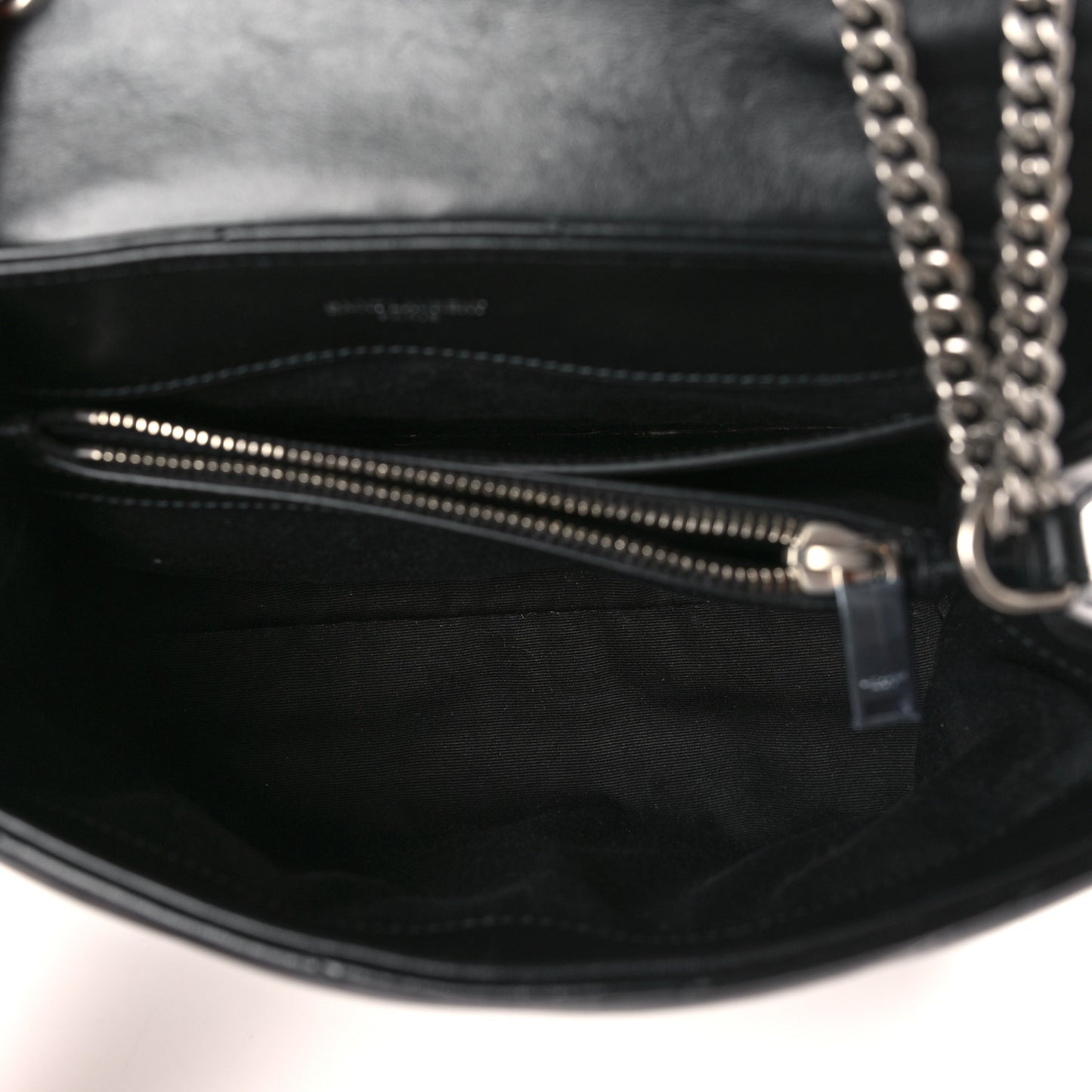 Calfskin Y Quilted Monogram Small Loulou Chain Satchel Black