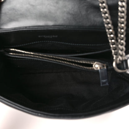Saint Laurent Calfskin Y Quilted Monogram Small Loulou Chain Satchel Black 5 of 9