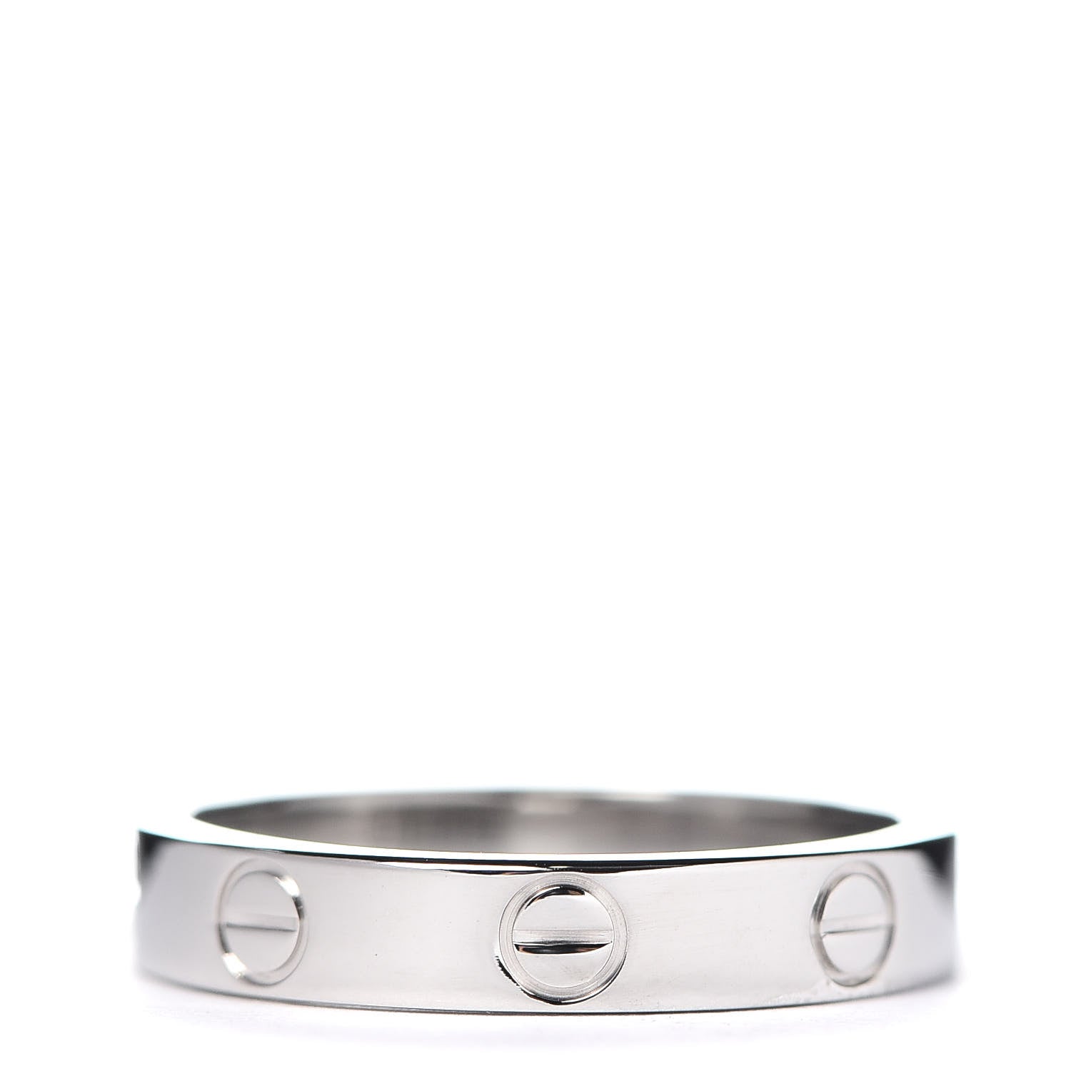 Cartier 18K White Gold 3.5mm LOVE Wedding Band Ring 53 6.25 3 of 4