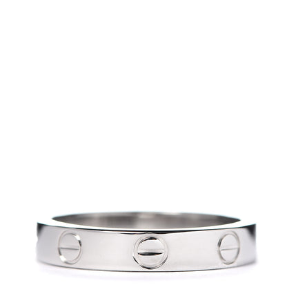 Cartier 18K White Gold 3.5mm LOVE Wedding Band Ring 53 6.25 3 of 4