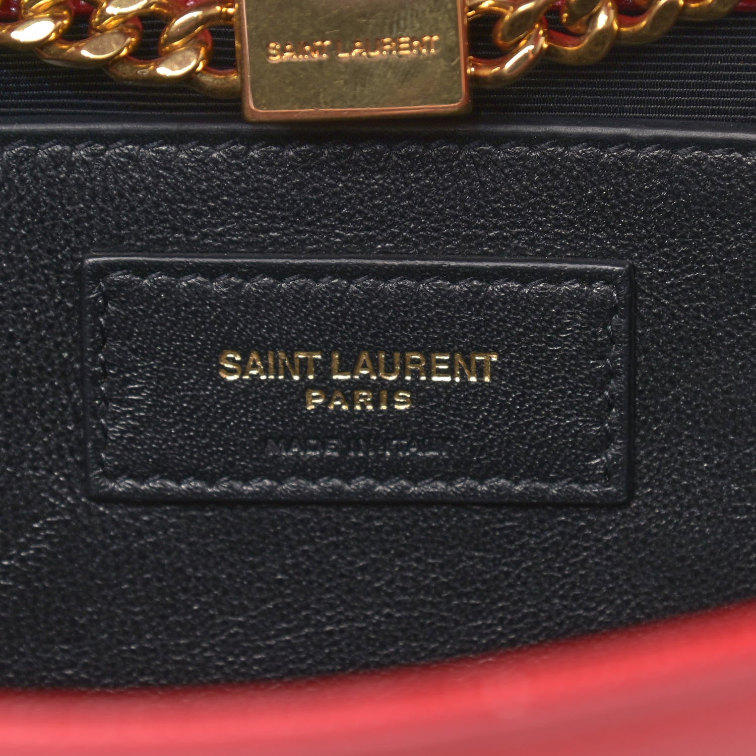 Saint Laurent Grain De Poudre Medium Monogram Kate Satchel Red 7 of 11