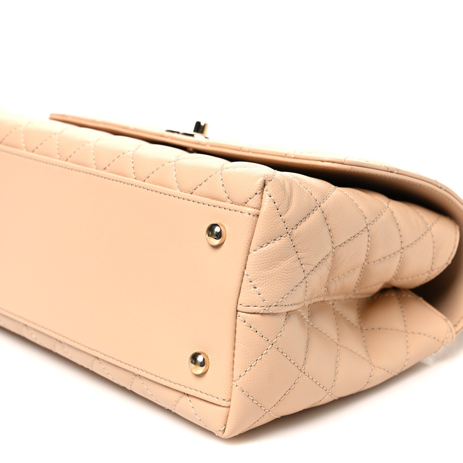 Chanel Caviar Quilted Small Coco Handle Flap Beige 10 of 10