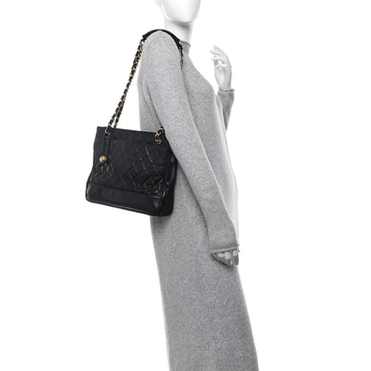 Chanel Lambskin Quilted Shopping Tote Black 2 of 10