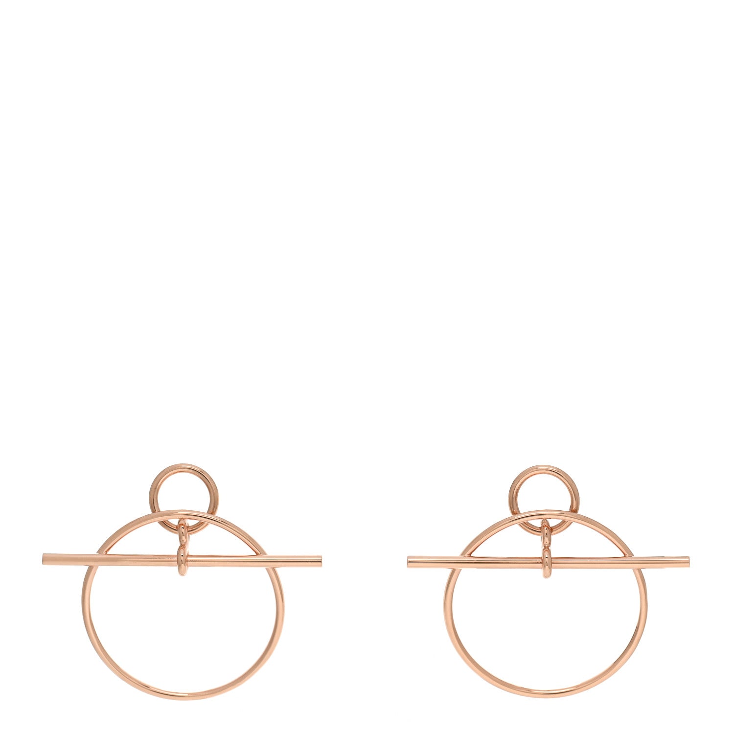 Hermes 18K Rose Gold PM Loop Earrings 1 of 6