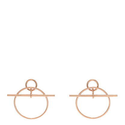 Hermes 18K Rose Gold PM Loop Earrings 1 of 6
