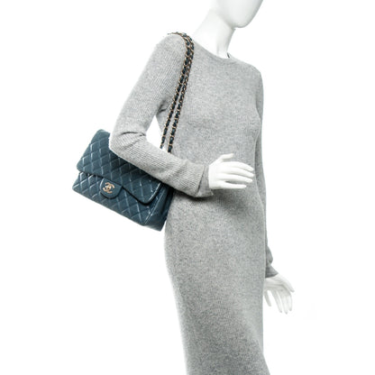 Chanel Lambskin Quilted Jumbo Single Flap Blue 2 of 7