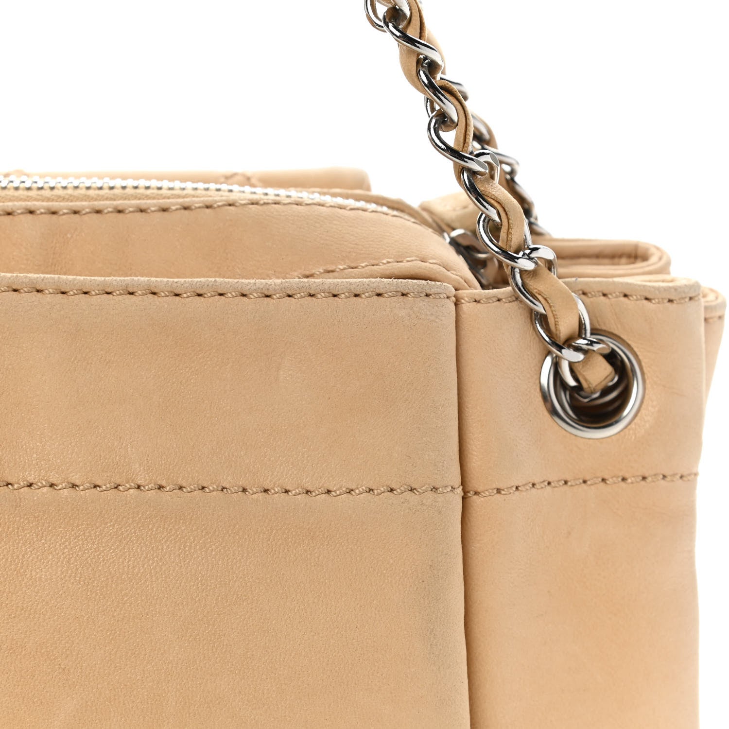 Chanel Lambskin Quilted Shoulder Flap Bag Beige 12 of 14