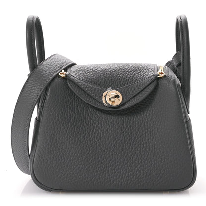 Hermes Taurillon Clemence Mini Lindy 20 Ardoise 1 of 11