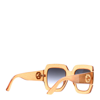 Gucci Acetate Square Frame Sunglasses GG0053S Glitter Gold 4 of 7