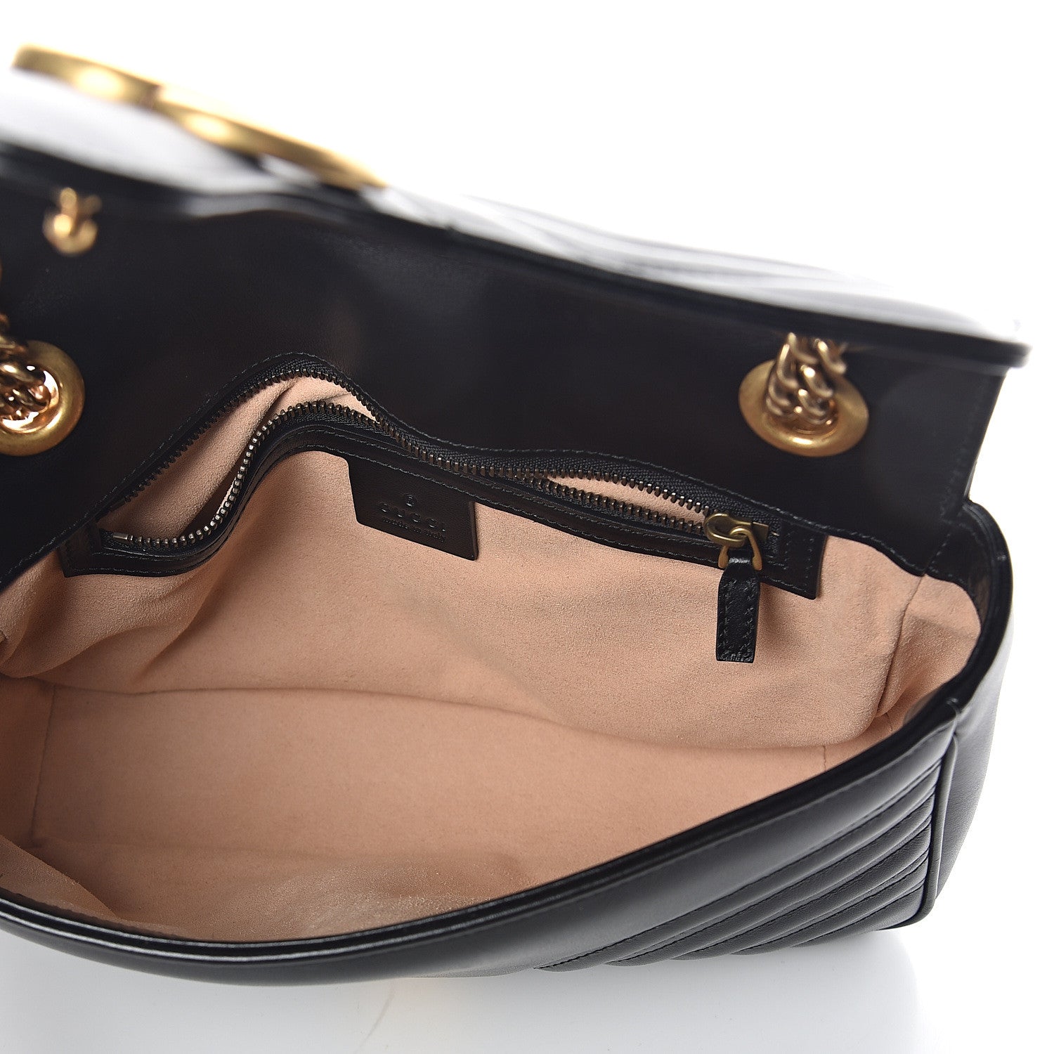 Gucci Calfskin Matelasse Small GG Marmont Shoulder Bag Black 4 of 7