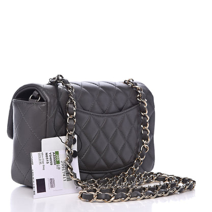 Chanel Lambskin Quilted Mini Rectangular Flap Grey 3 of 11