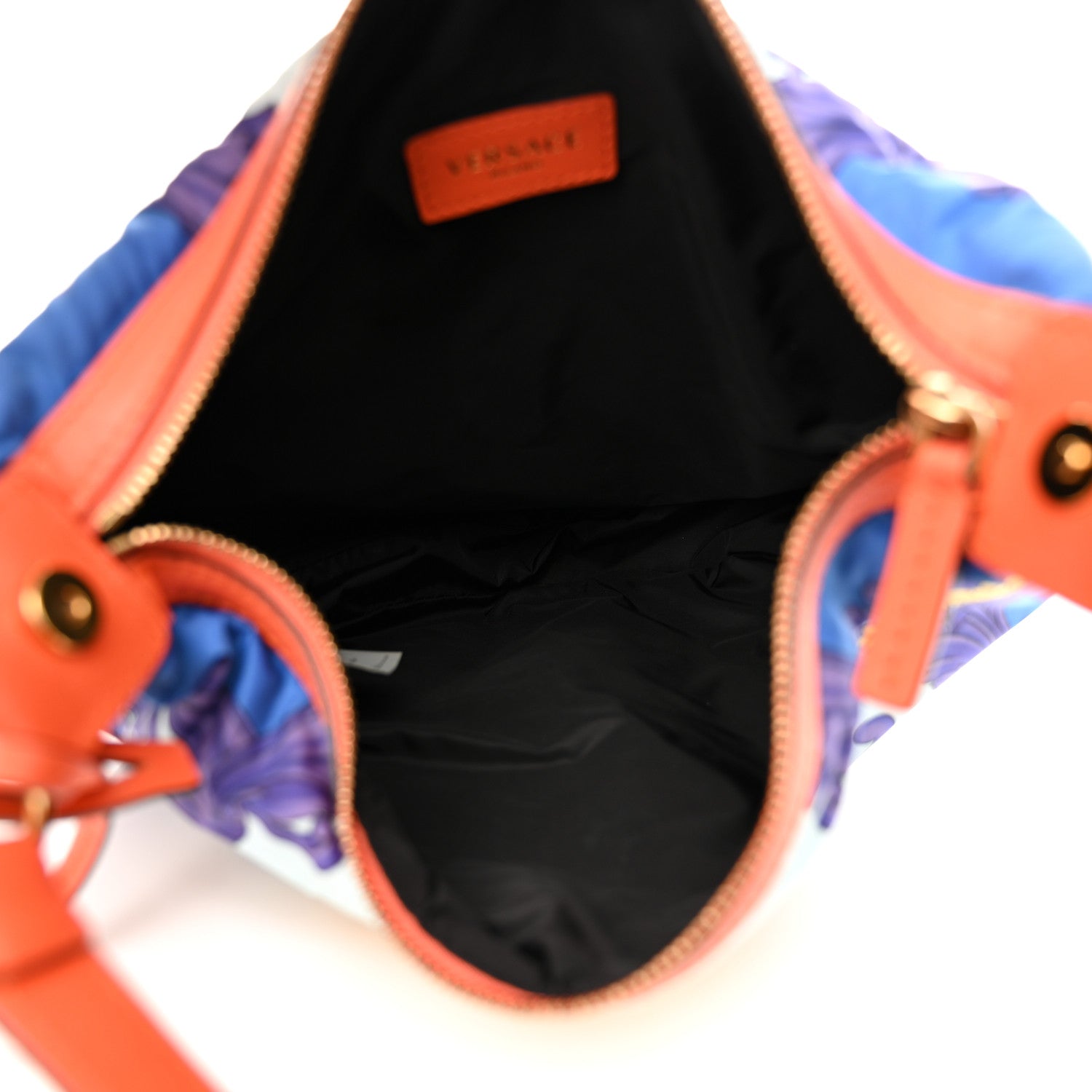 Versace Nylon Calfskin Medusa Renaissance Print Hobo Bag Multicolor 5 of 10