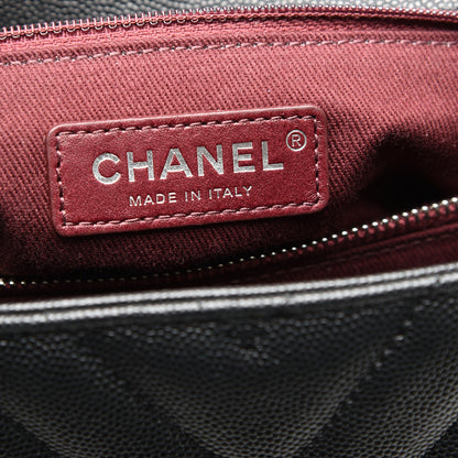 Chanel Caviar Chevron Quilted Medium Coco Handle Flap Black 9 of 9