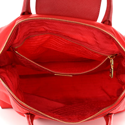 Prada Tessuto Nylon Saffiano Tote Rosso 5 of 12