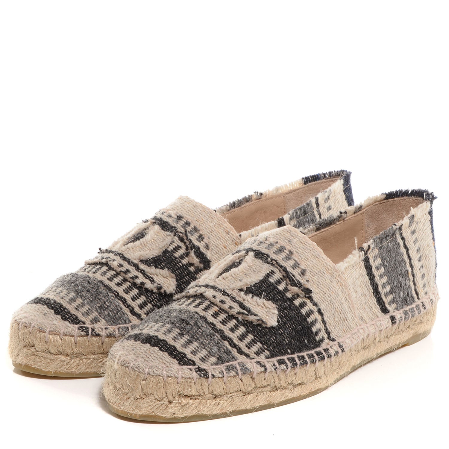 Chanel Canvas Striped Espadrilles 37 3 of 10