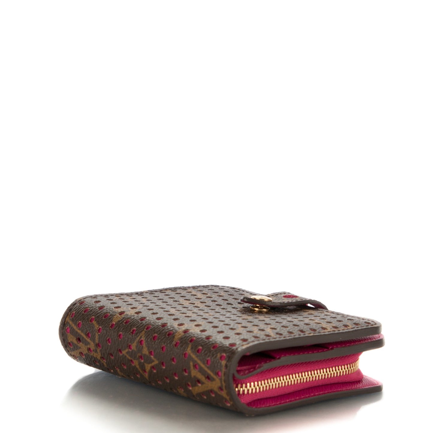 Monogram Perforated Compact Zipped Wallet Fuchsia