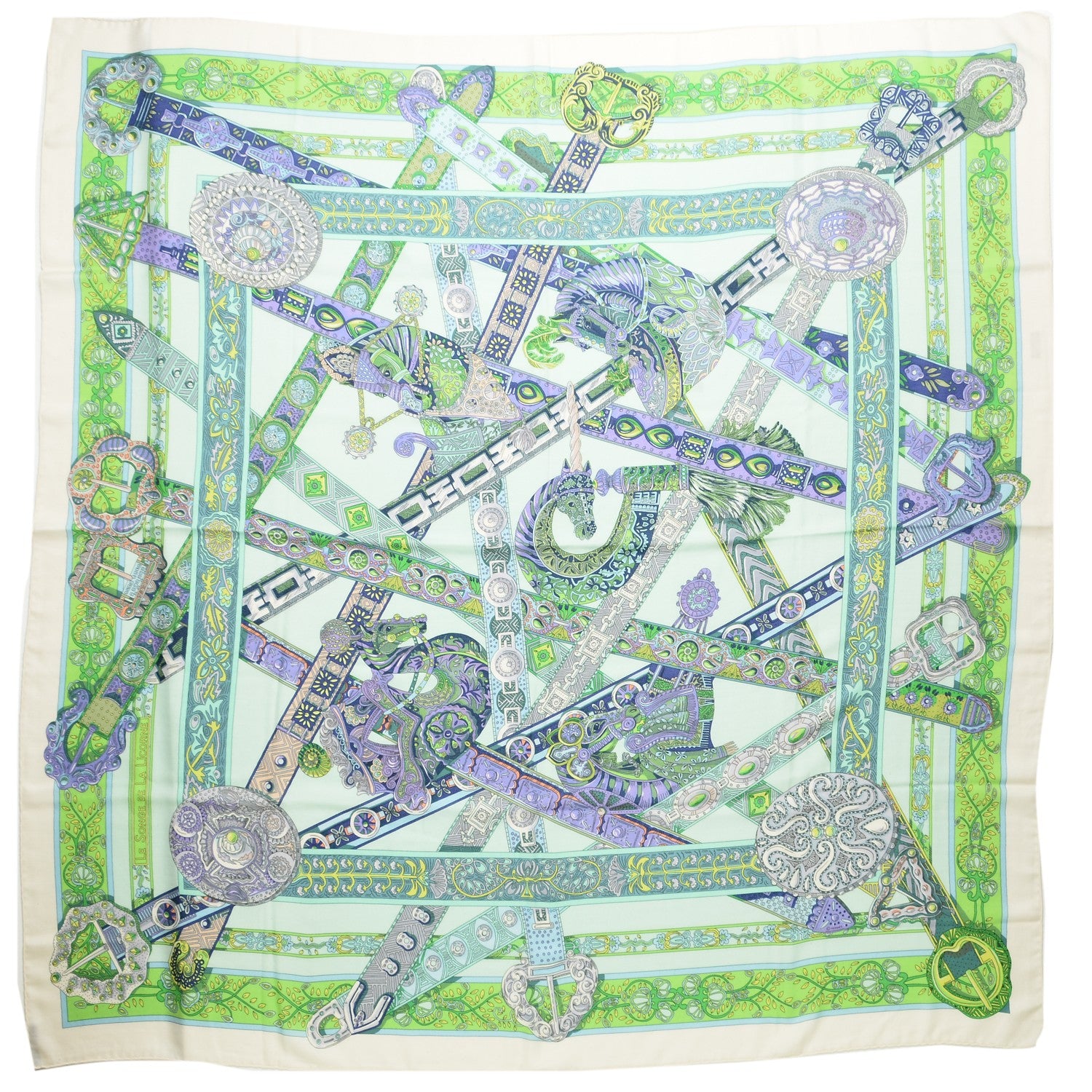 Hermes Cashmere Silk Le Songe De La Licorne Shawl 140 1 of 7