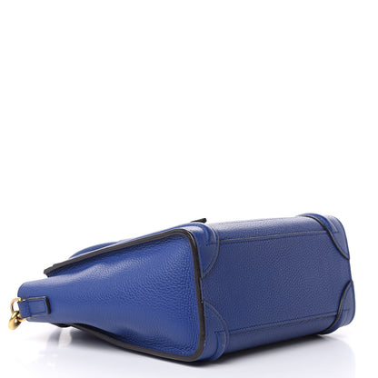 Celine Drummed Calfskin Nano Luggage Indigo 4 of 15