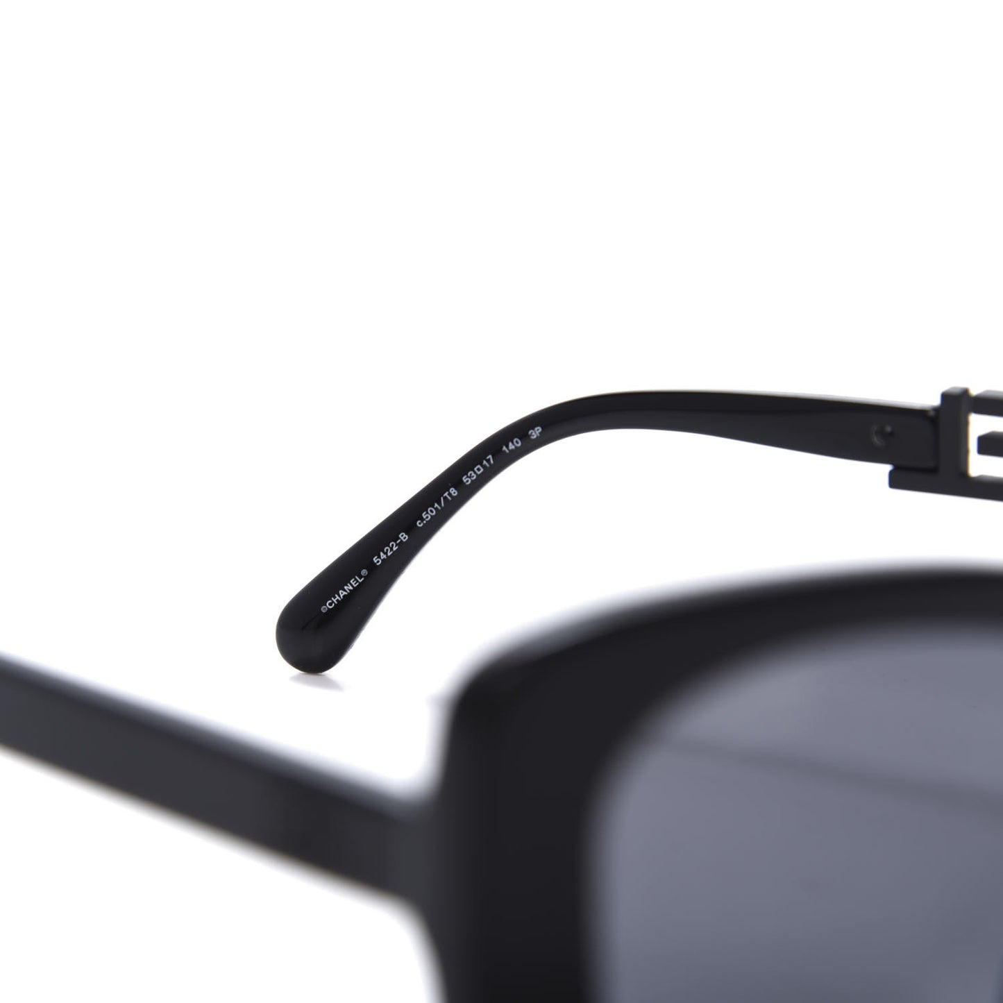 Acetate Strass Polarized Square Sunglasses 5422-B Black