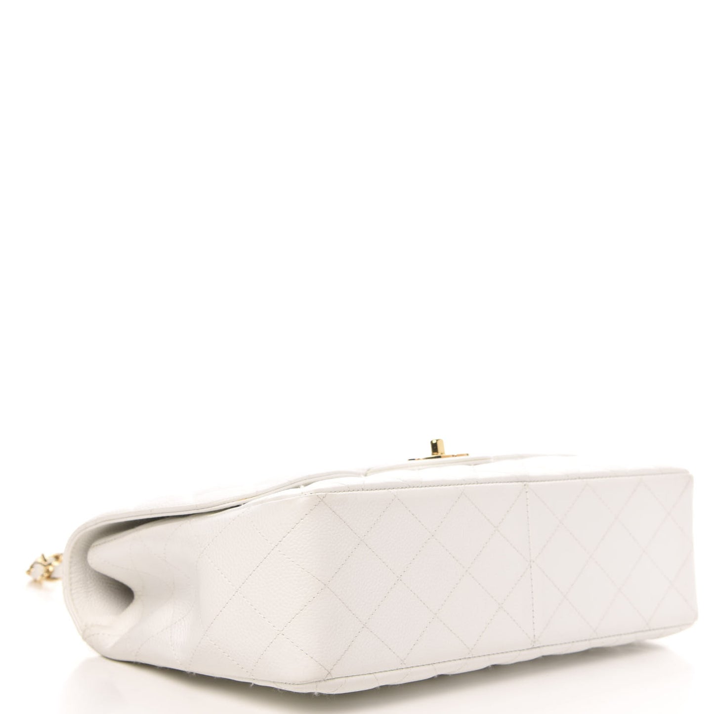 Caviar Quilted Jumbo Single Flap White