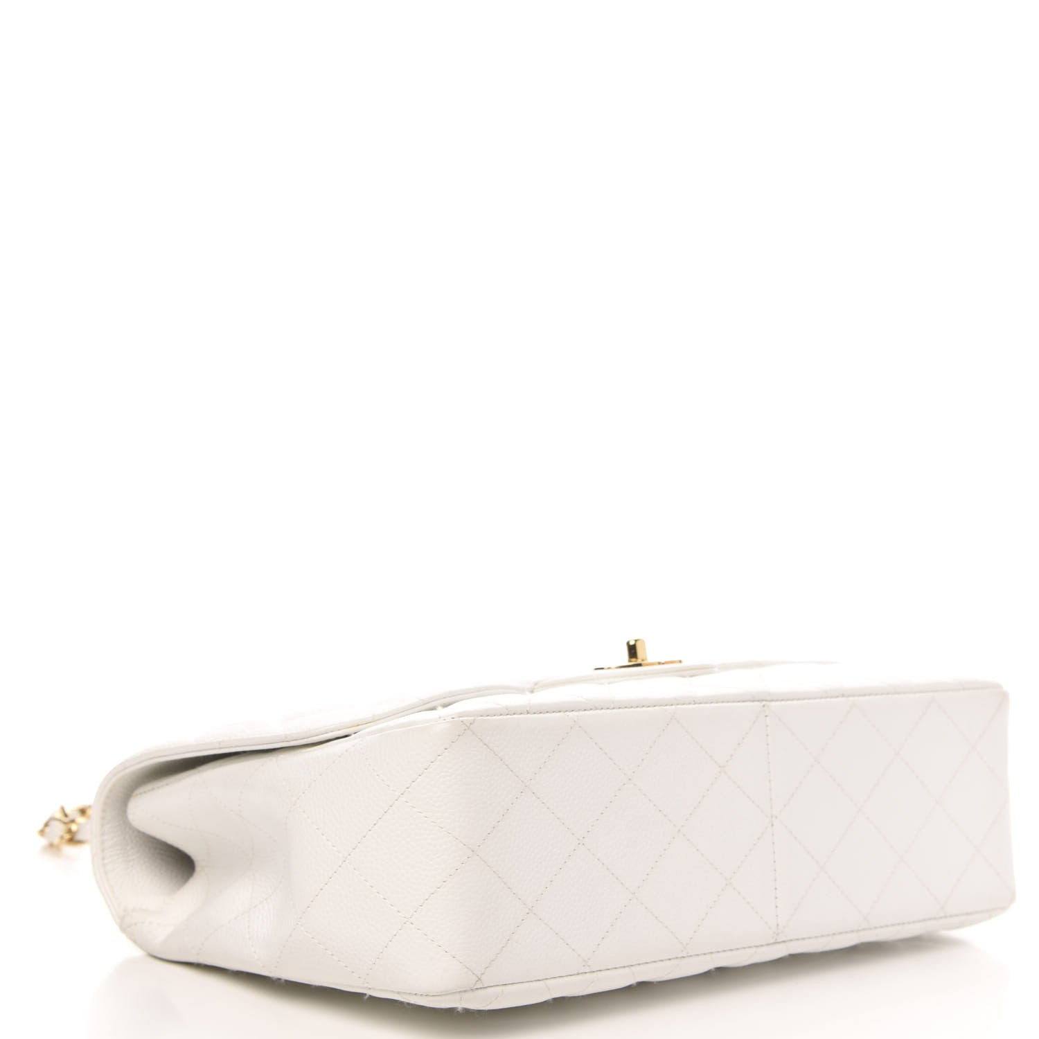 Chanel Caviar Quilted Jumbo Single Flap White 4 of 10