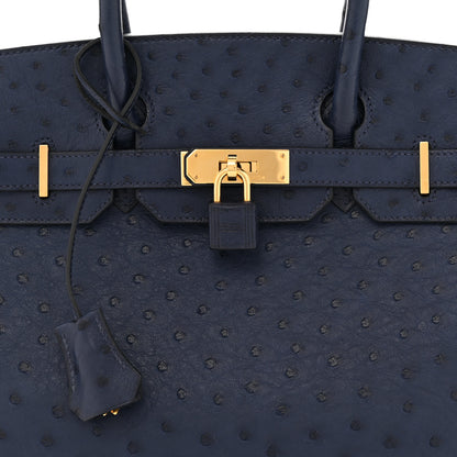 Hermes Ostrich Birkin 30 Bleu Iris 8 of 11