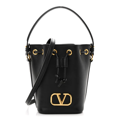 Valentino Garavani Nappa Mini VLogo Signature Bucket Bag Black 1 of 11