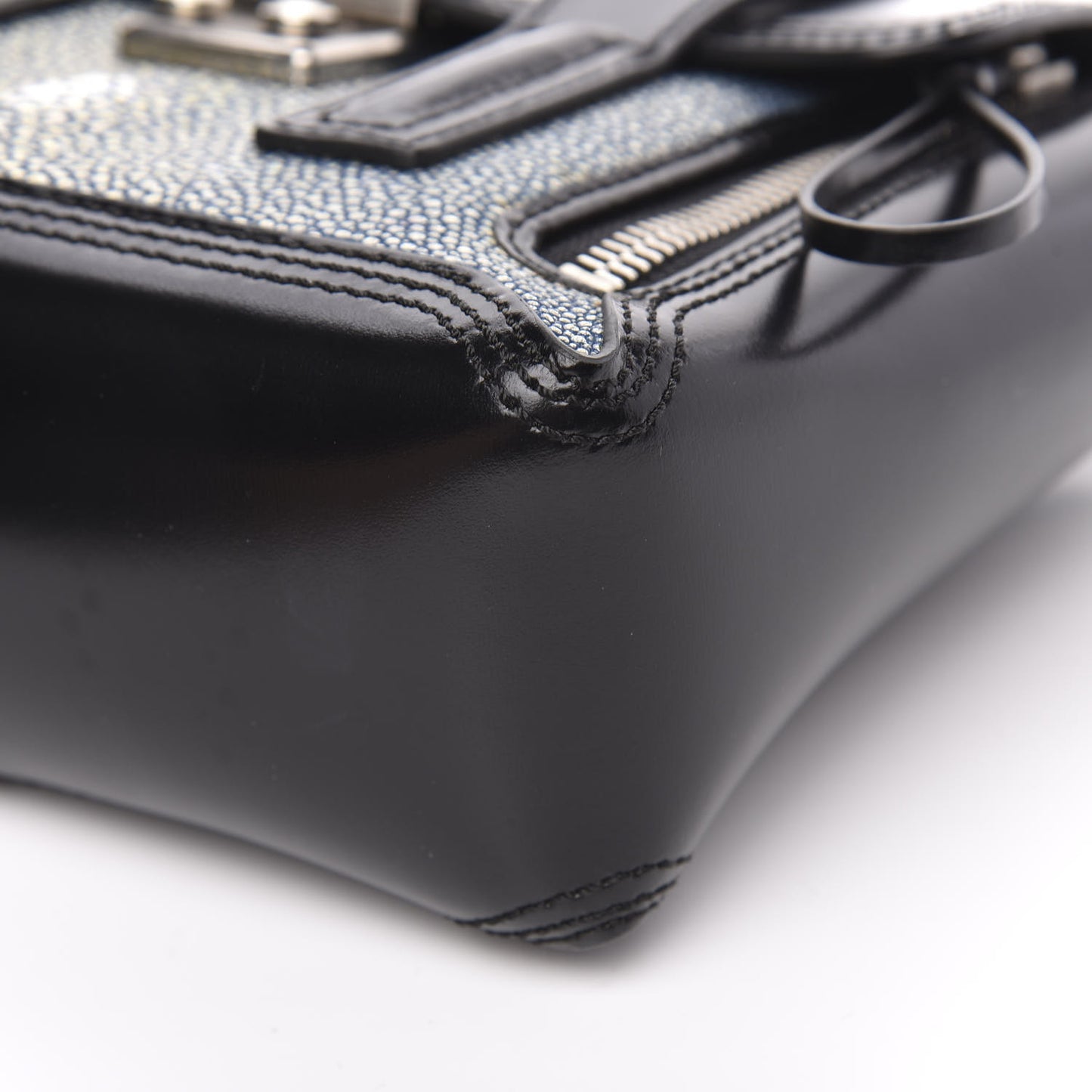 3.1 Smooth Calfskin Stingray Mini Pashli Satchel Black