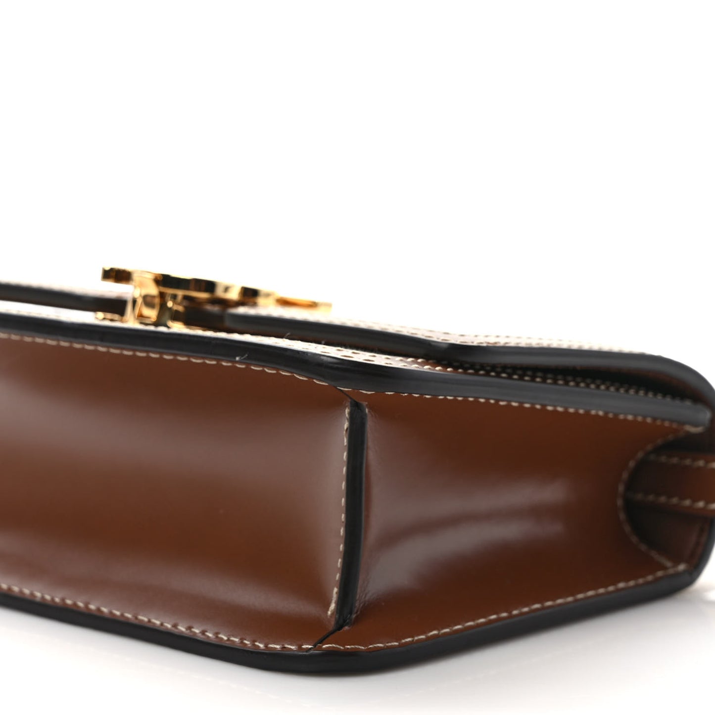 Canvas Calfskin Small TB Bag Natural