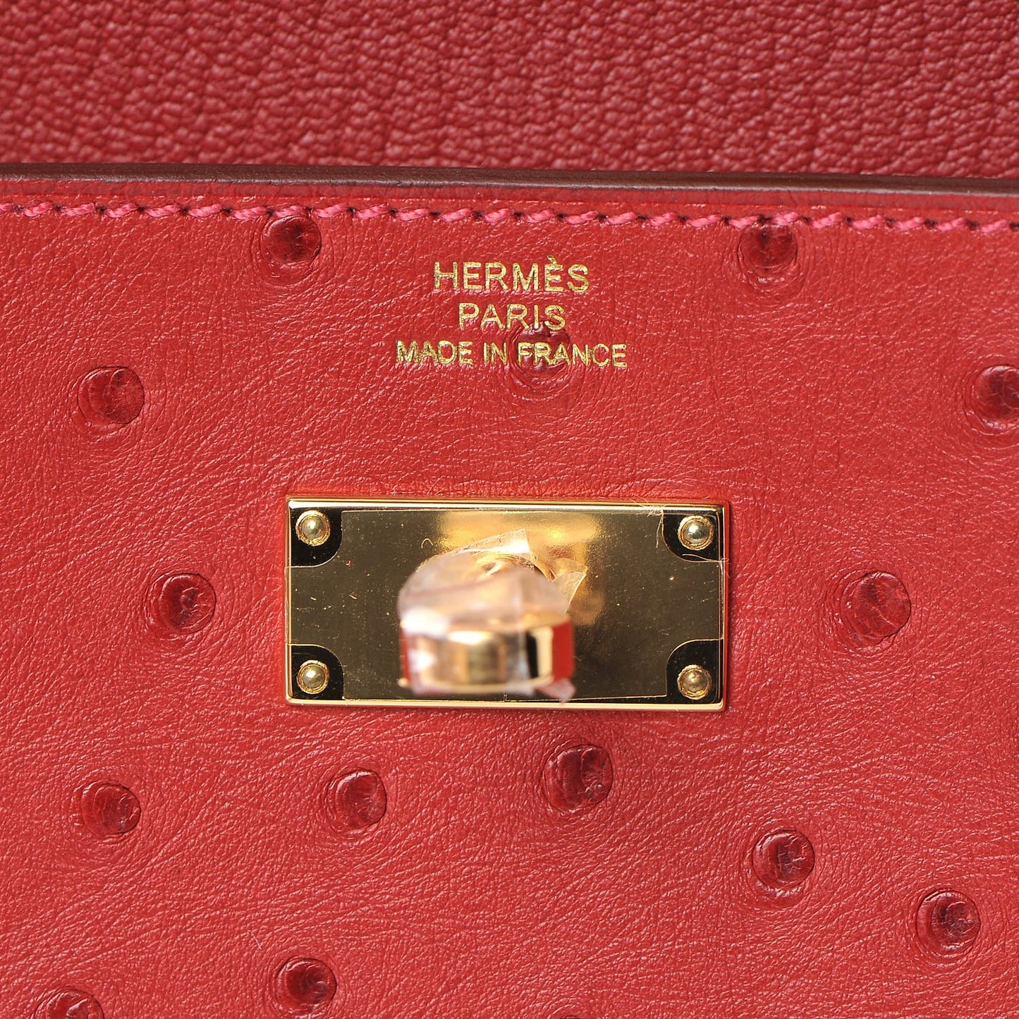 Ostrich Kelly Longue Wallet Rouge Vif