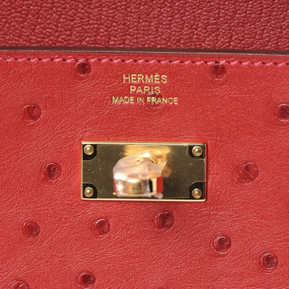 Hermes Ostrich Kelly Longue Wallet Rouge Vif 17 of 22