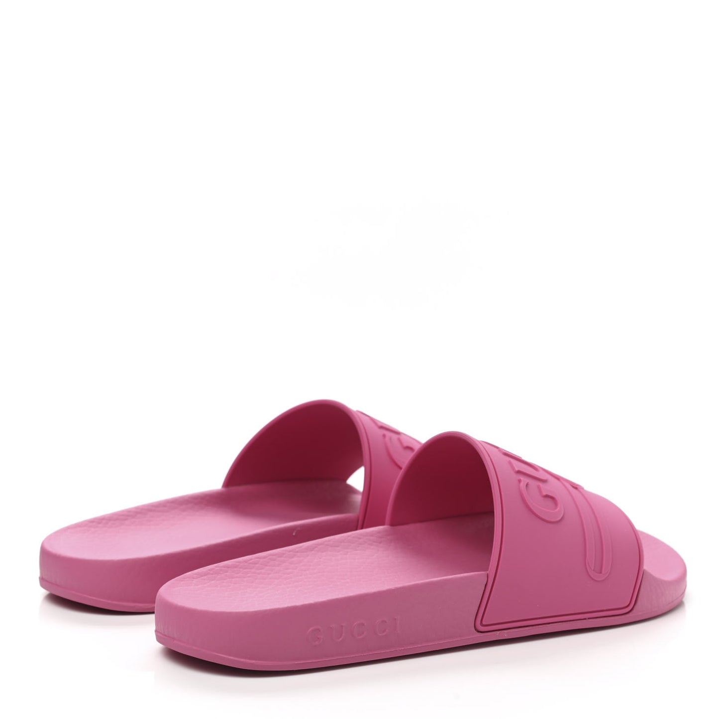 Rubber Womens Logo Slide Sandals 38 Fuchsia