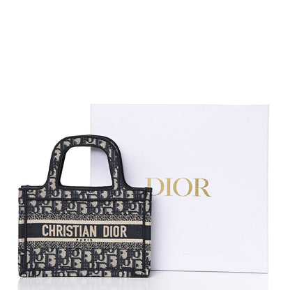 Christian Dior Oblique Mini Book Tote Blue Multicolor 9 of 9