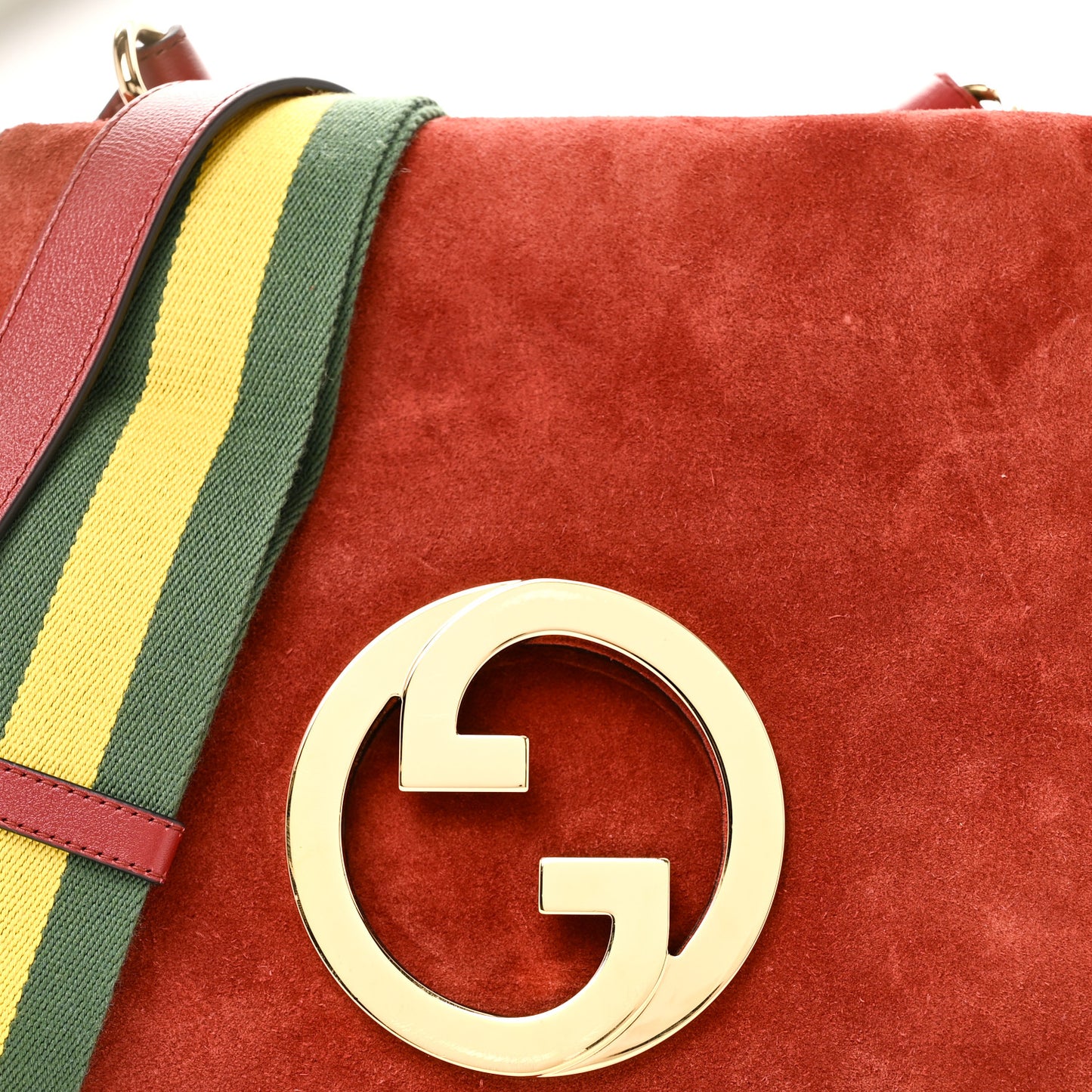 Suede Talco Roxy Calfskin Web Medium Blondie Shoulder Flap Bag Blondie Red