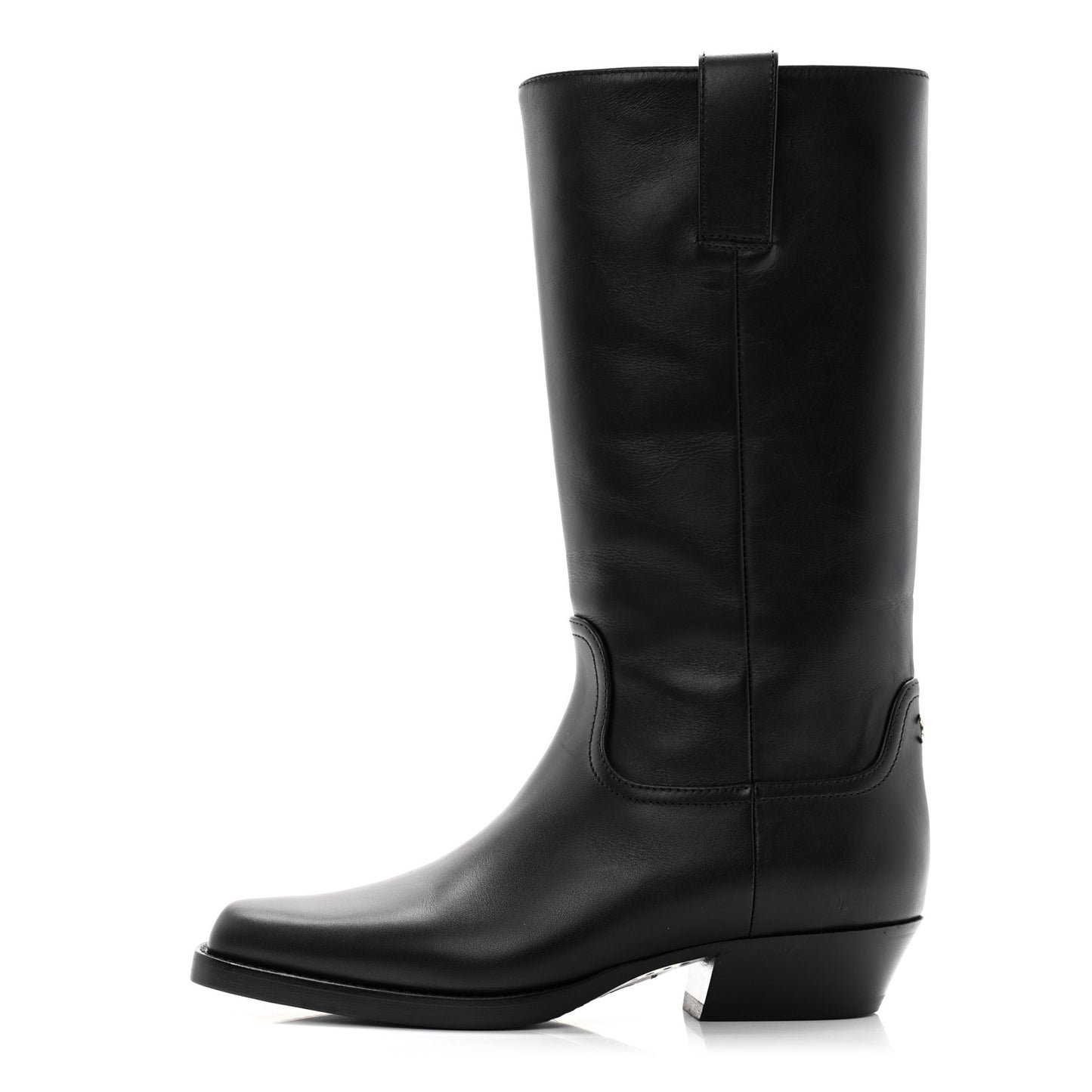 Calfskin CC High Boots 37 Black