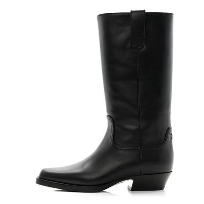 Chanel Calfskin CC High Boots 37 Black 1 of 10