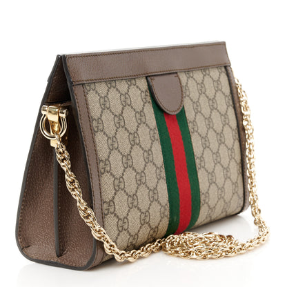 Gucci GG Supreme Monogram Web Small Ophidia Chain Shoulder Bag Brown 3 of 11