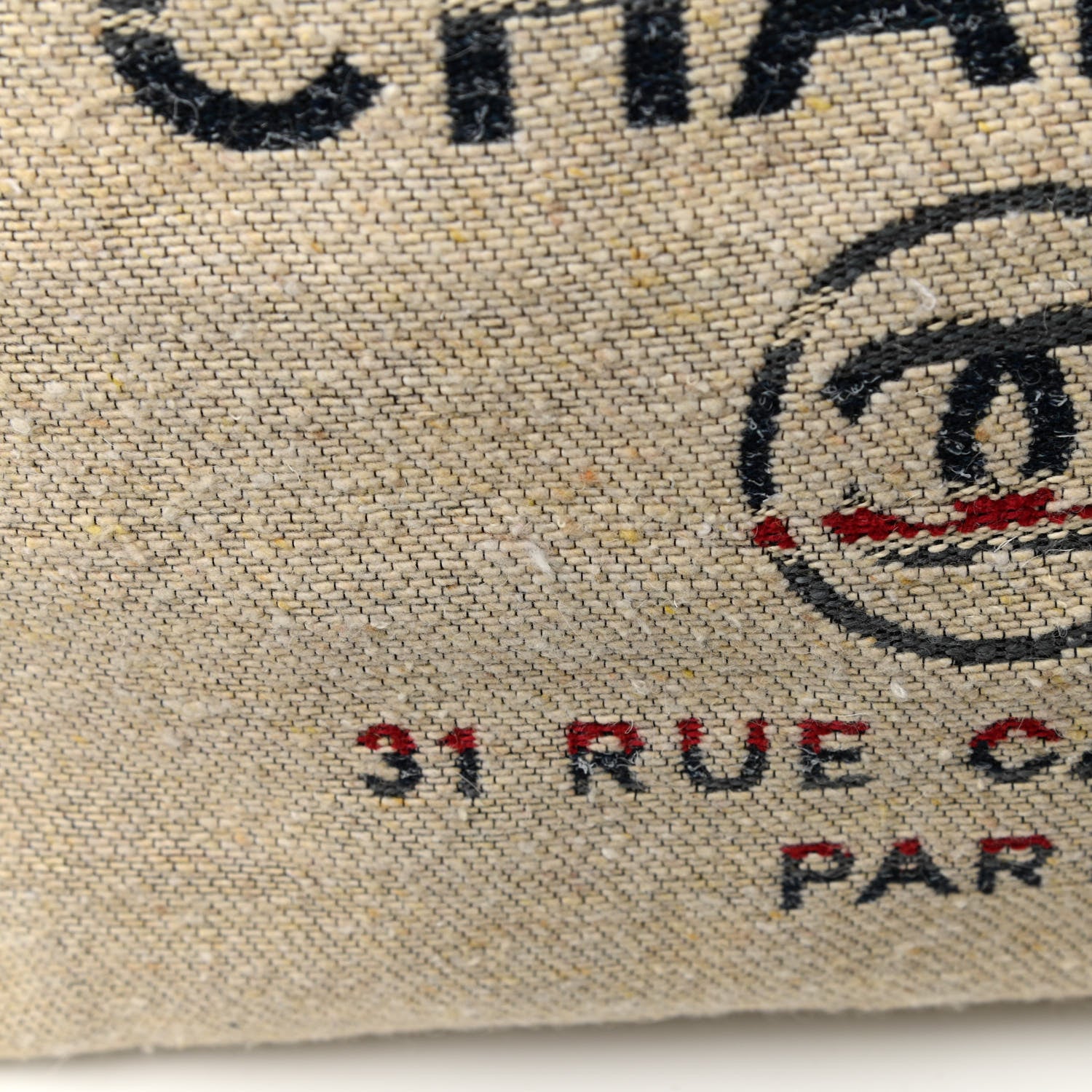 Chanel Striped Canvas Medium Deauville Tote Beige 10 of 11