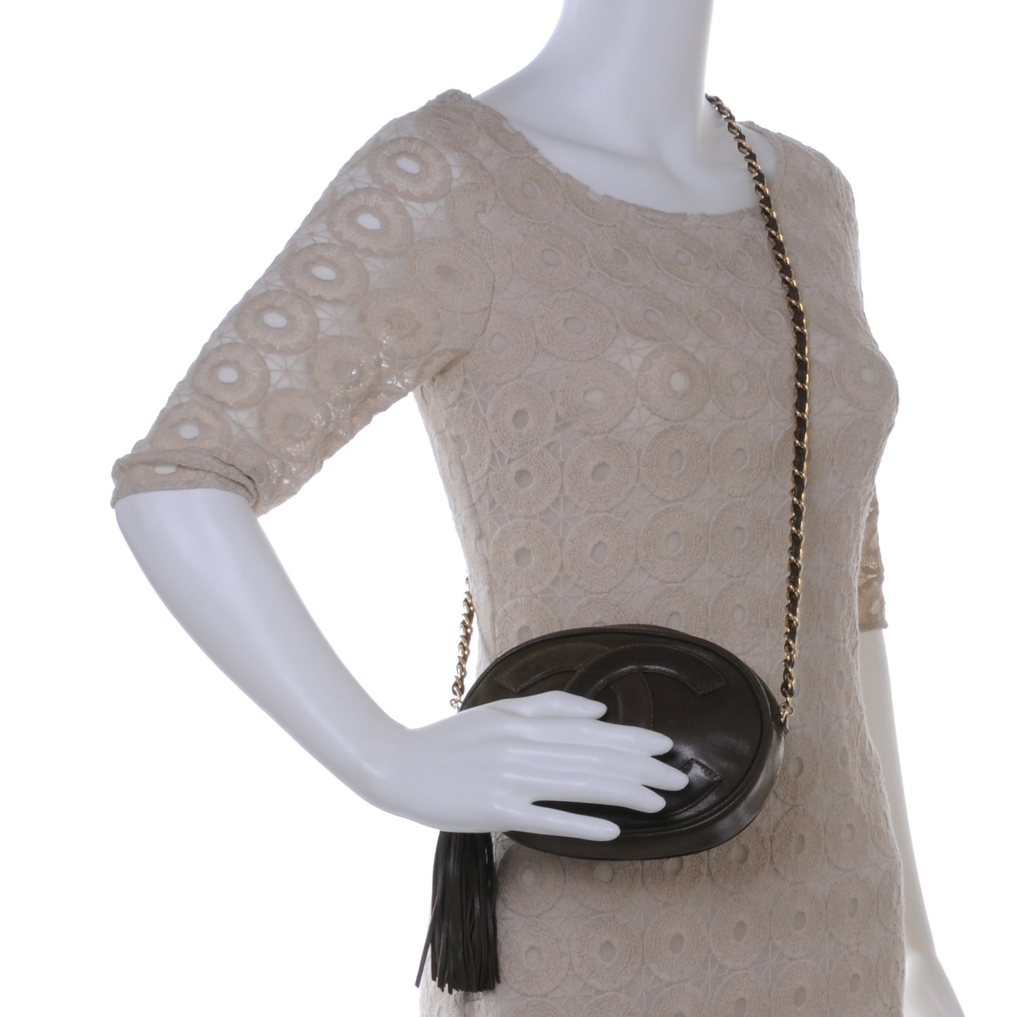 Lambskin CC Tassel Bag Brown