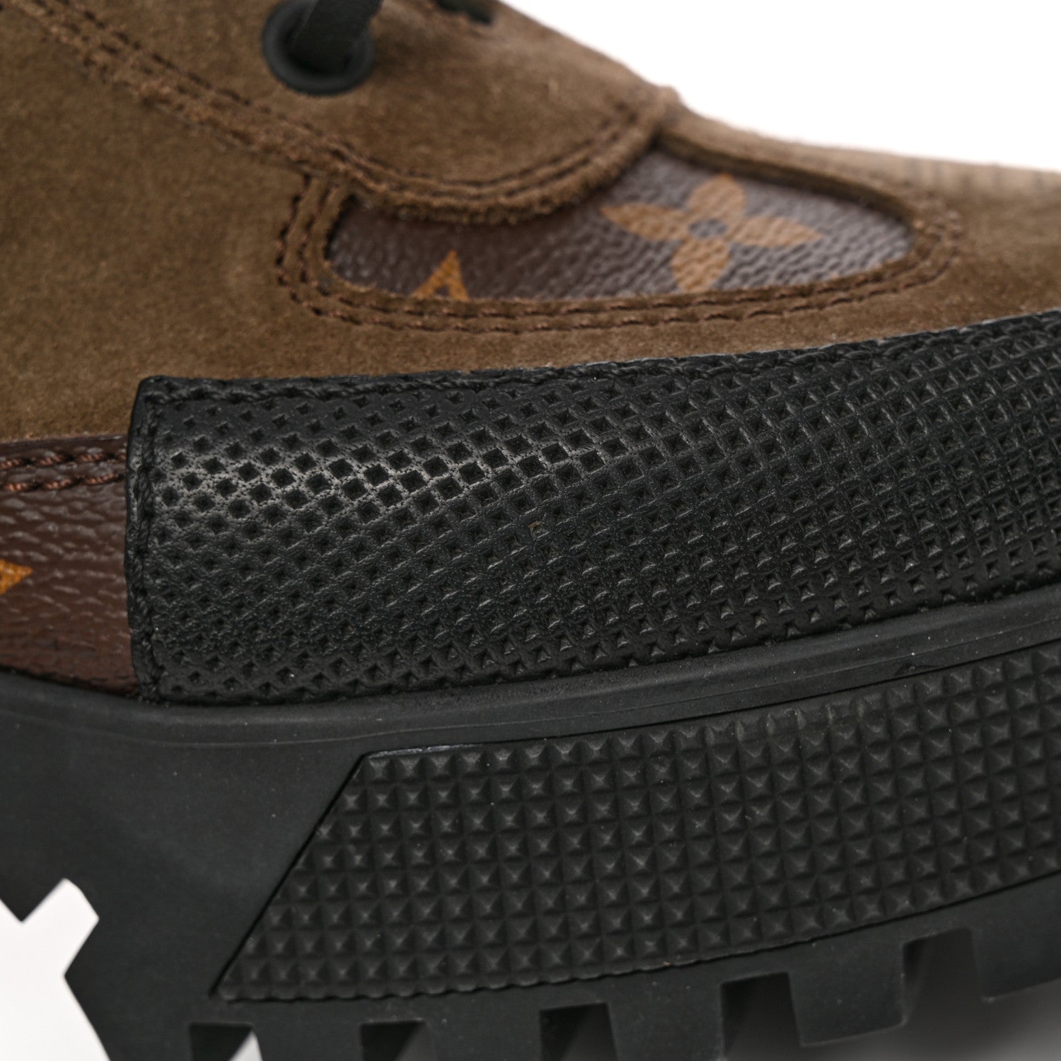Louis Vuitton Suede Calfskin Monogram Laureate Platform Desert Boots 36.5 Kaki 12 of 12