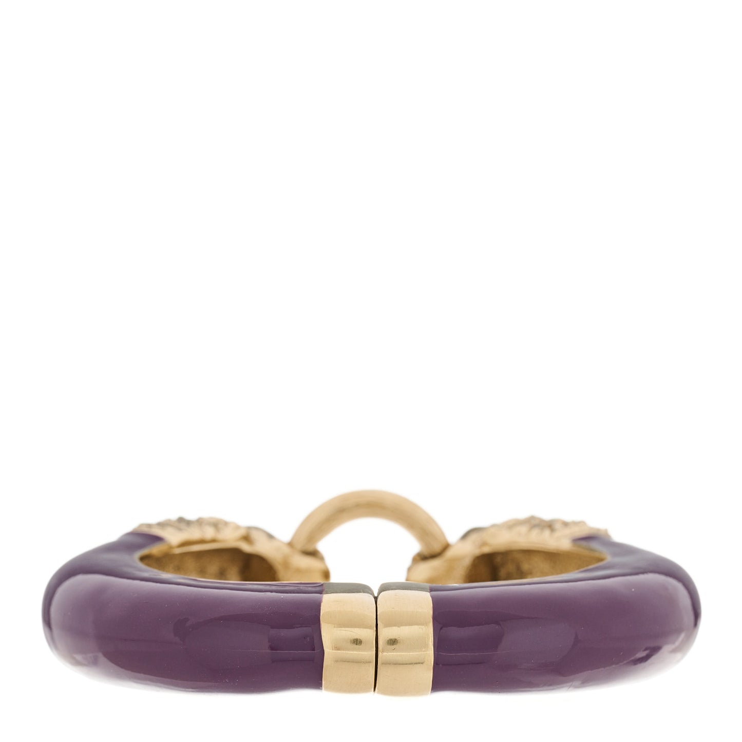 Enamel Lion Head Bracelet Purple Gold