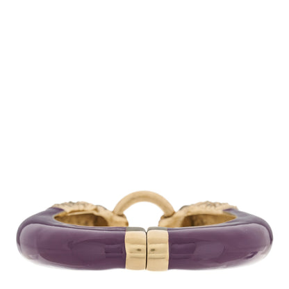 Chanel Enamel Lion Head Bracelet Purple Gold 2 of 3