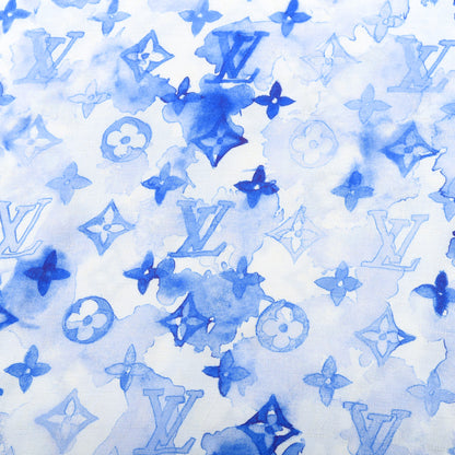 Louis Vuitton Cotton Monogram Essential Watercolor Stole Blue 5 of 6